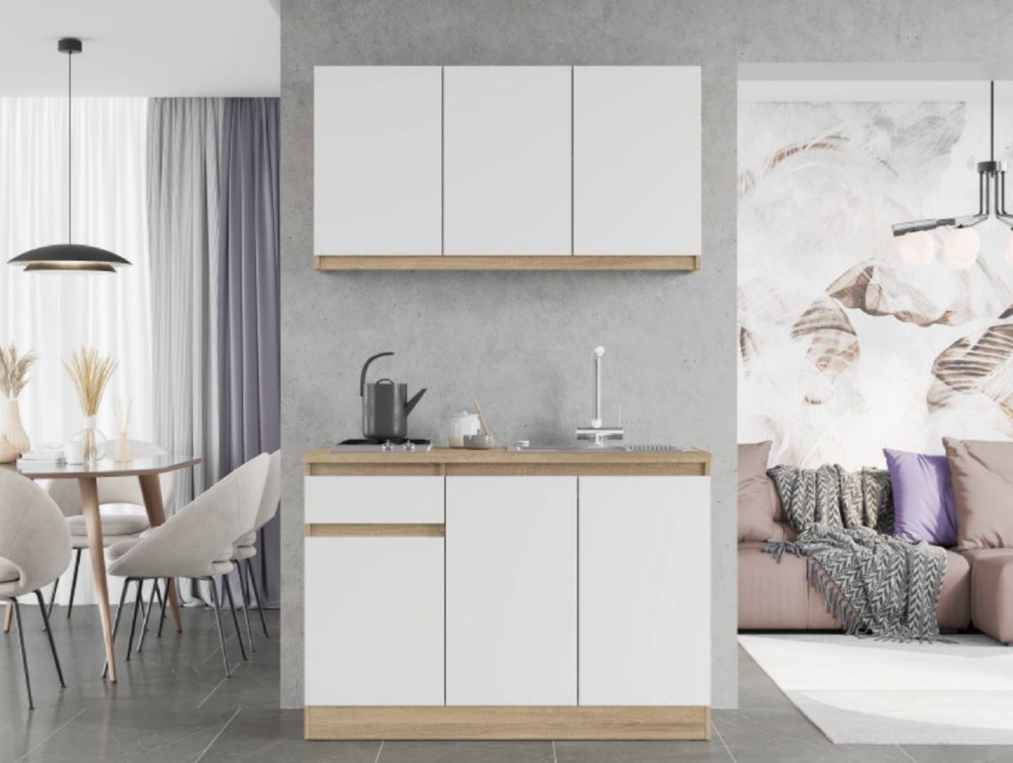 Серія 580 набір 1.2 м Дуб Сонома, Білий зі стільницею