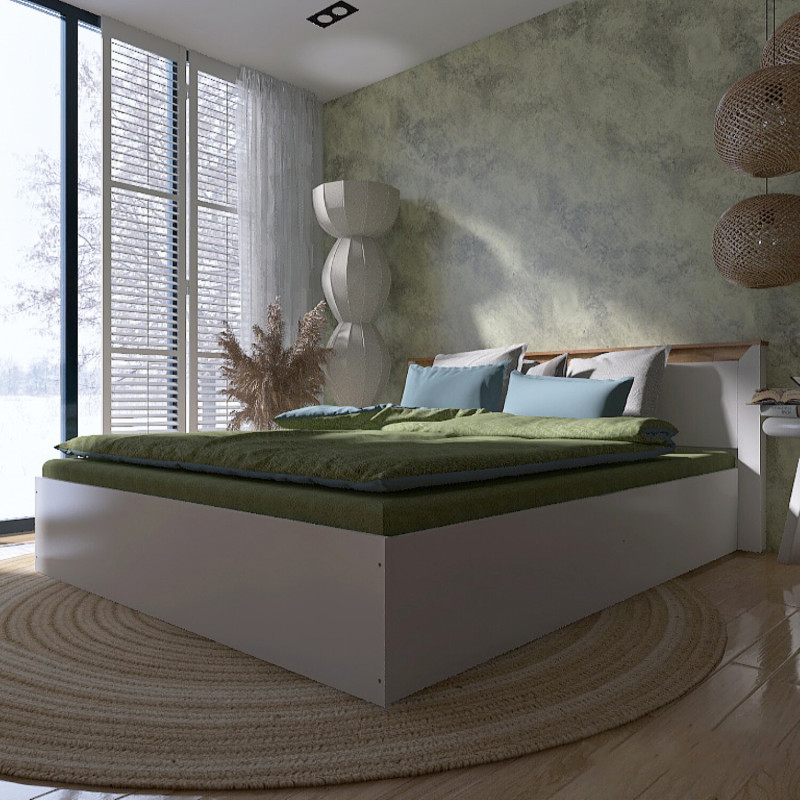 Комплект для спальні Н-3, Дуб Крафт Золотий, Білий - Зображення 3