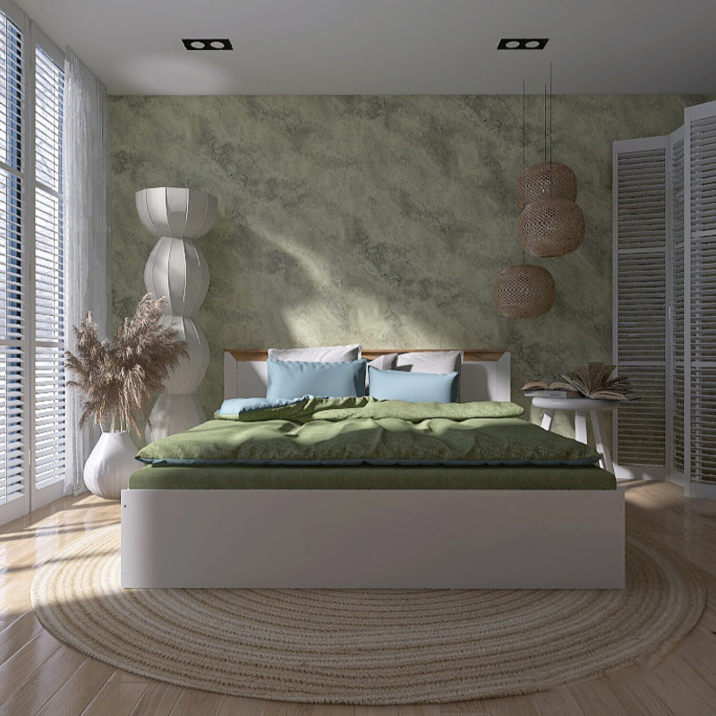 Комплект для спальні Н-3, Дуб Крафт Золотий, Білий - Зображення 4