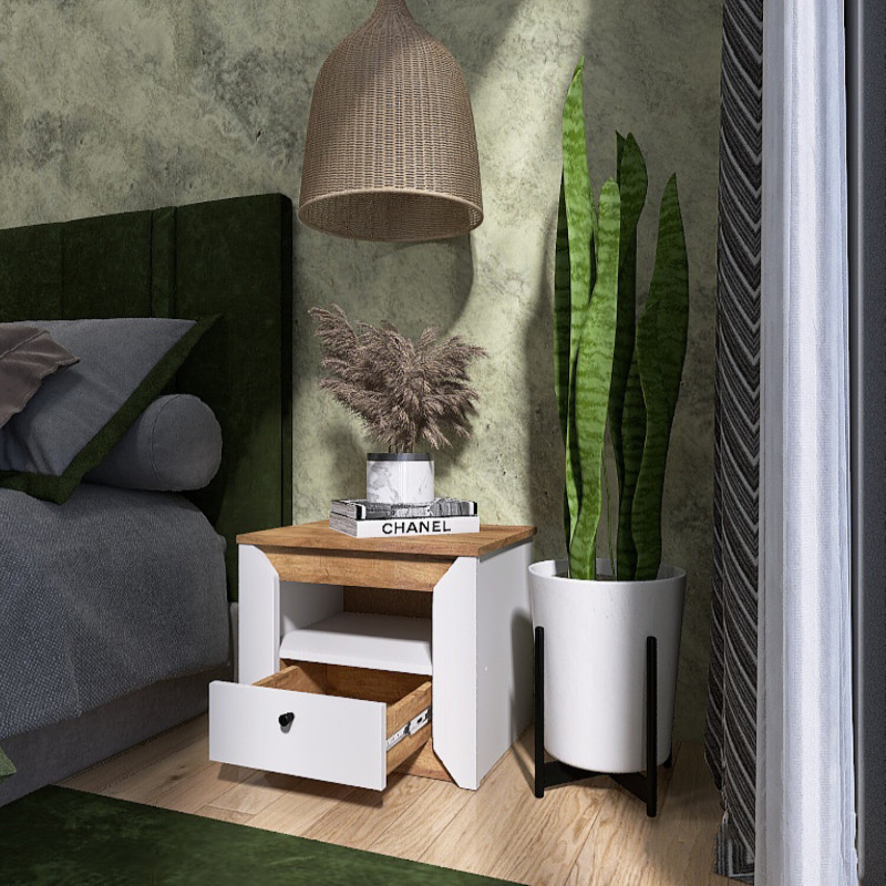 Комплект для спальні Н-3, Дуб Крафт Золотий, Білий - Зображення 8