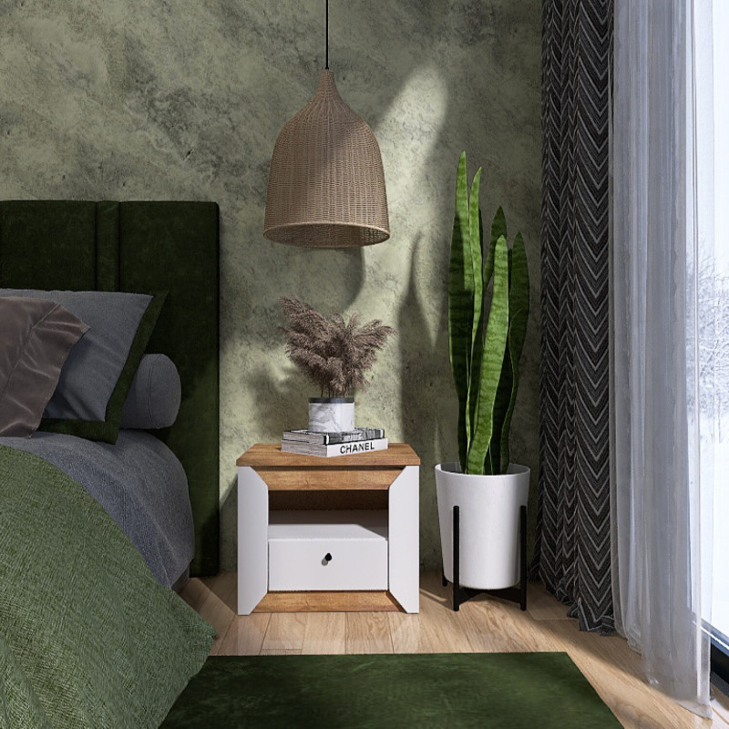 Комплект для спальні Н-3, Дуб Крафт Золотий, Білий - Зображення 10