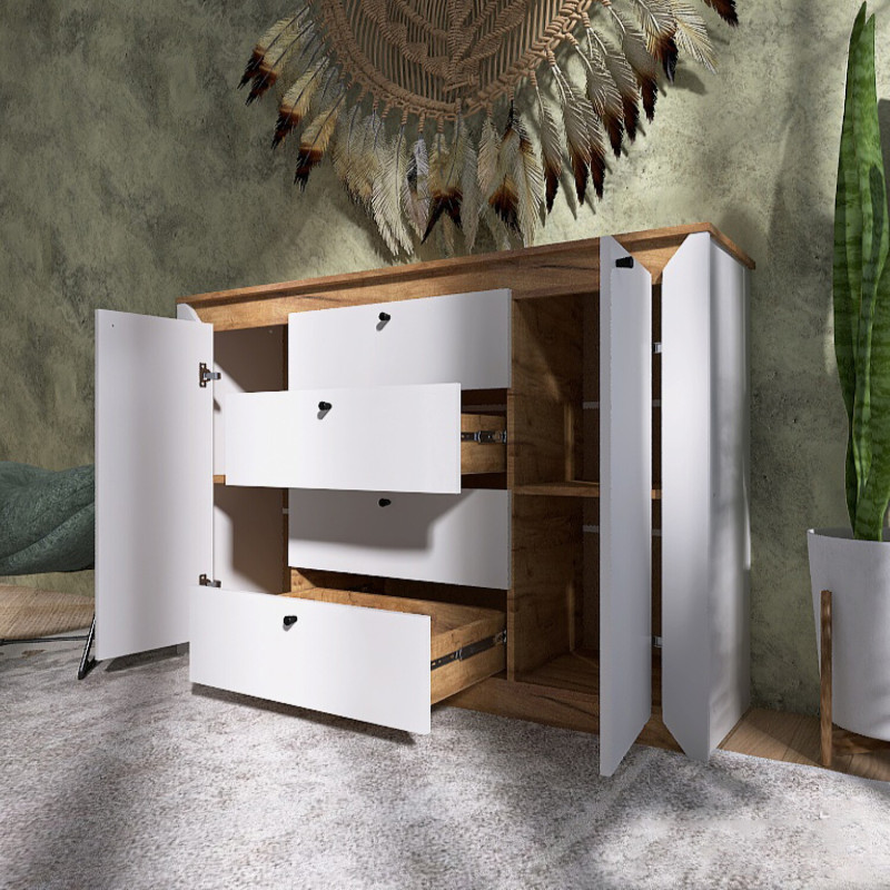 Комплект для спальні Н-3, Дуб Крафт Золотий, Білий - Зображення 14