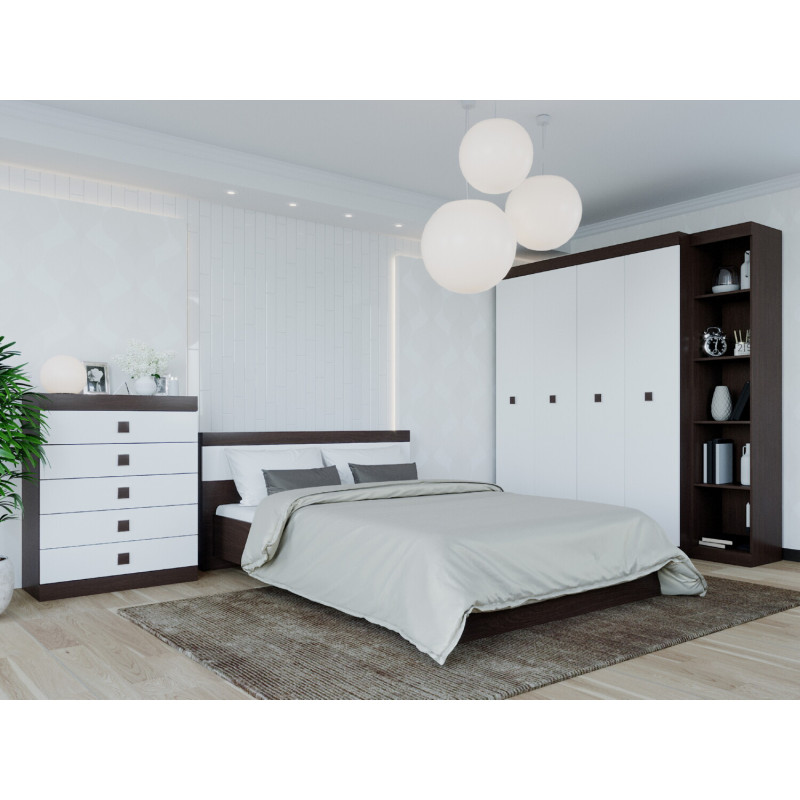 Комплект для спальні С-10, Венге темний, Білий