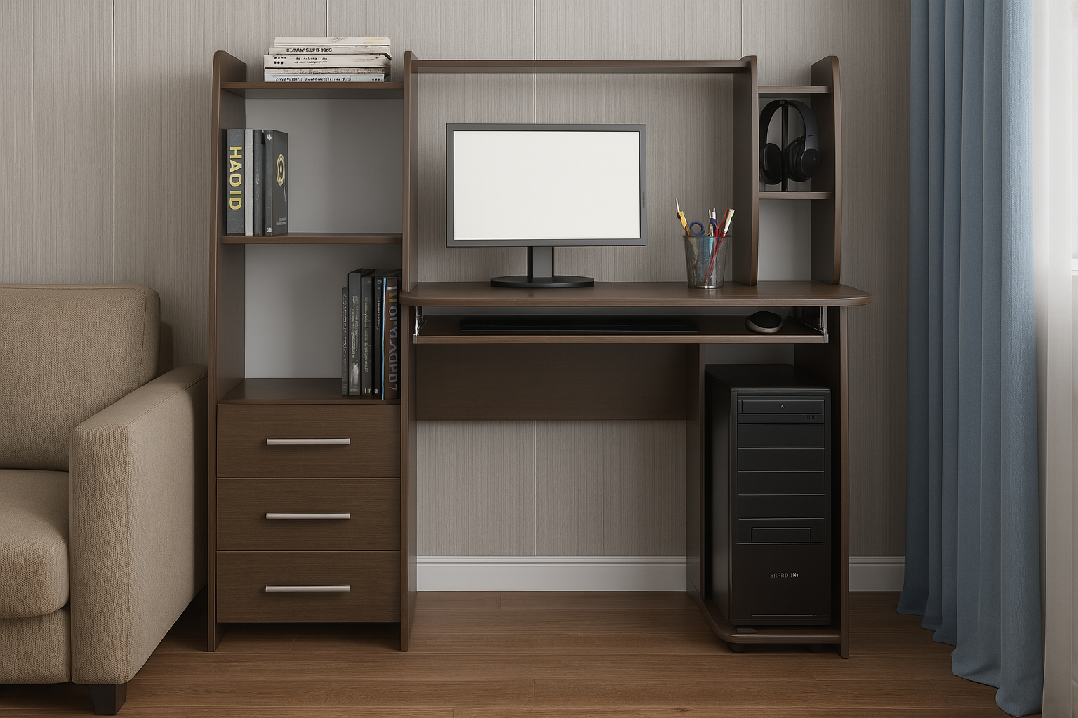 Стіл комп'ютерний Л-1, Венге темний