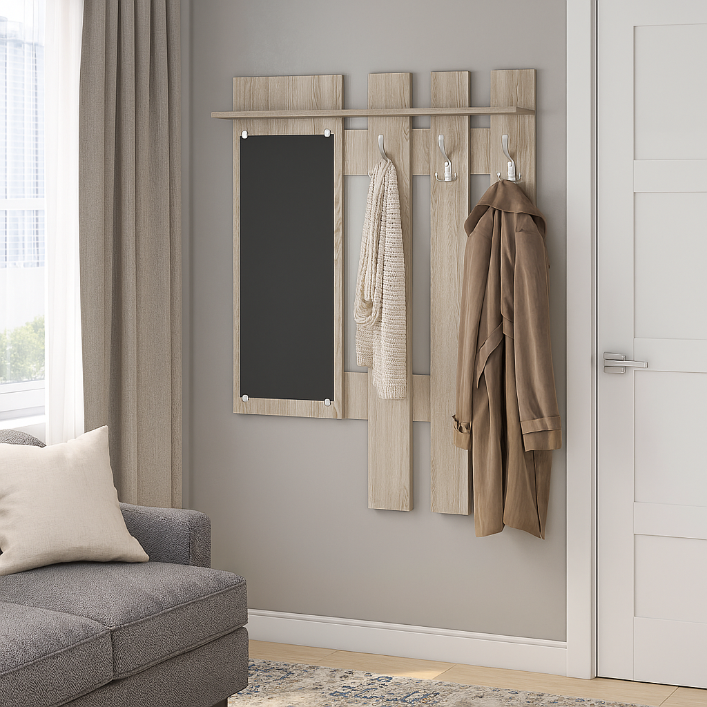 Вішалка в передпокій Т-1 з дзеркалом, Дуб Сонома