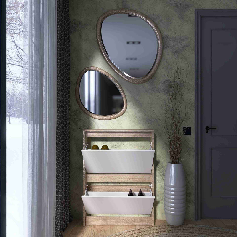 Тумба для взуття 160-2 СІТІ Дуб Сонома, Білий - Зображення 3