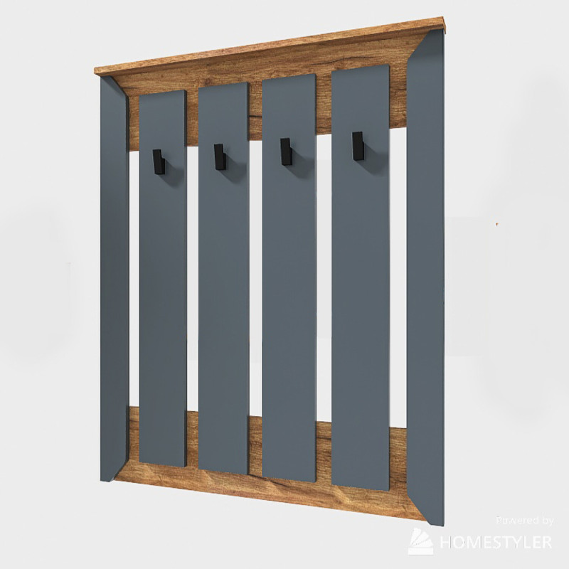 Вішалка Н-900, Дуб Крафт Золотий, Графіт - Зображення 3