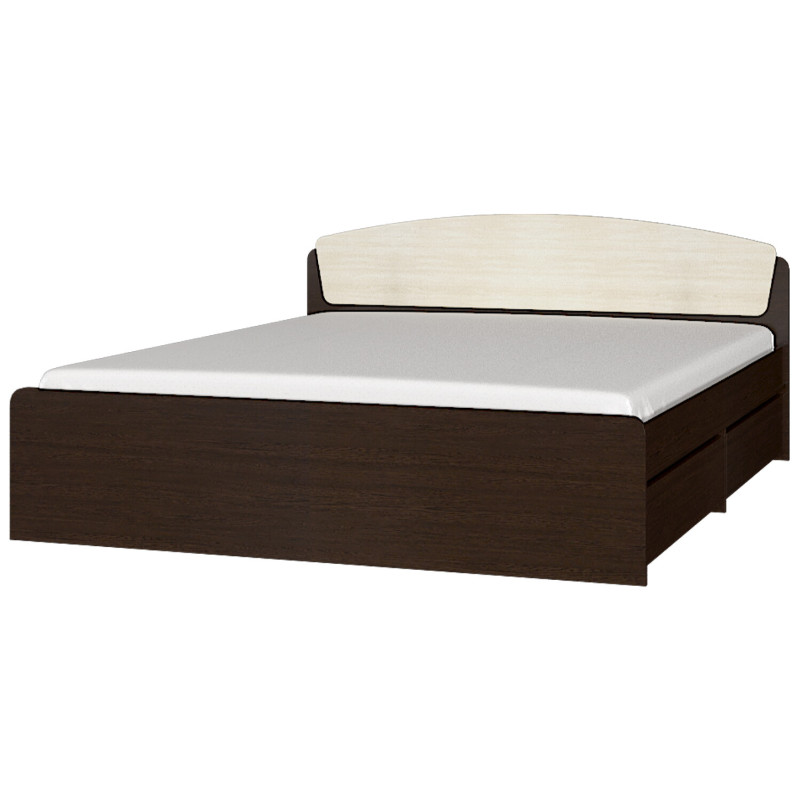 Ліжко А-1 160х200 з однією шухлядою, Венге темний, Дуб молочний - Зображення 4