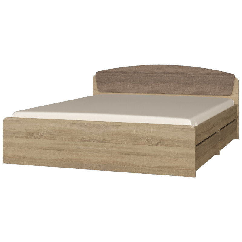 Ліжко А-1 160х200 з чотирма шухлядами, Дуб Сонома,Трюфель - Зображення 4