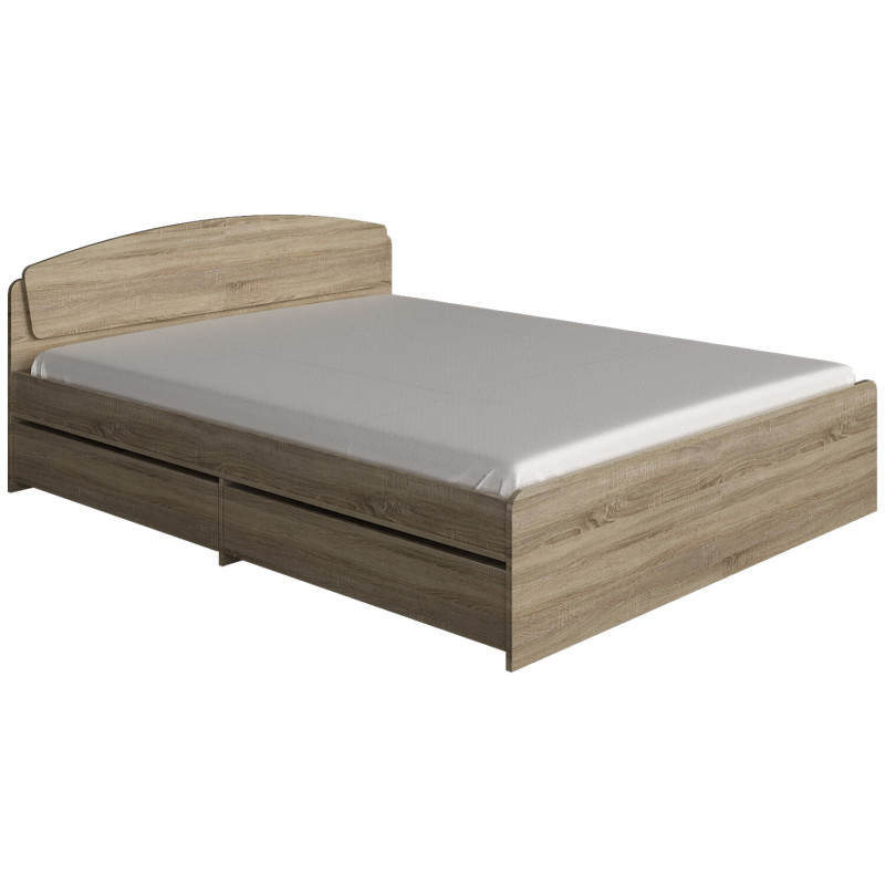 Ліжко А-1 160х200 з чотирма шухлядами, Дуб Сонома,Трюфель - Зображення 5