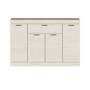 Комод С-7 з шухлядою та чотирма тумбами 140×38×93 см, дуб крафт білий