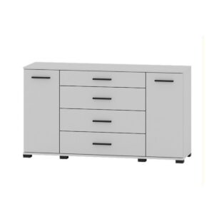 Комод Б-6 з 4 шухлядами та двома тумбами 130×38×72,5 см, білий