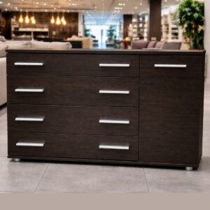 Комод К-3 з 4 шухлядами та тумбою 100 × 38 × 73 см, венге темний