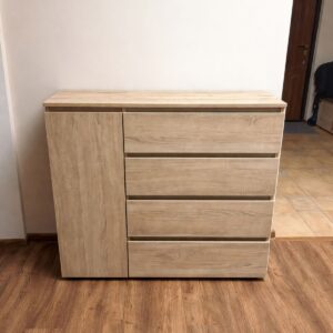 Комод КЛ-3 з 4 шухлядами та тумбою 105×38×93 см, дуб сонома