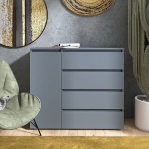 Комод КЛ-3 з 4 шухлядами та тумбою 105 × 38 × 93 см, графіт