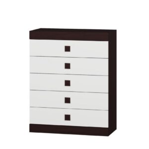 Комод С-2 з 5 шухлядами 80×38×100,5 см, венге з білими фасадами