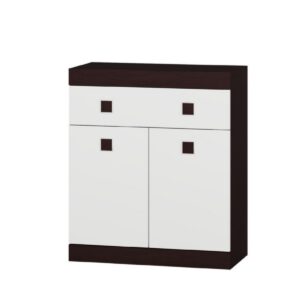 Комод С-4 1 шухляда та 2 тумби 80×38×93 см, венге з білими фасадами