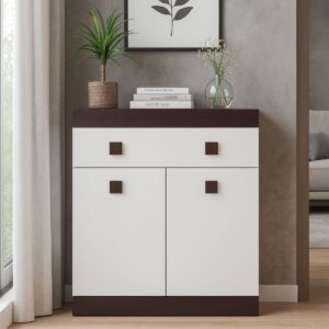 Комод С-4 одна шухляда та 2 тумби, 80 × 38 × 93 см, венге темний / білий