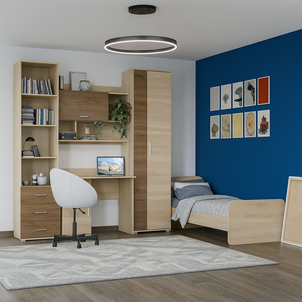 Дитячий Спальний Комплект Б-7, Венге темний, Дуб молочний