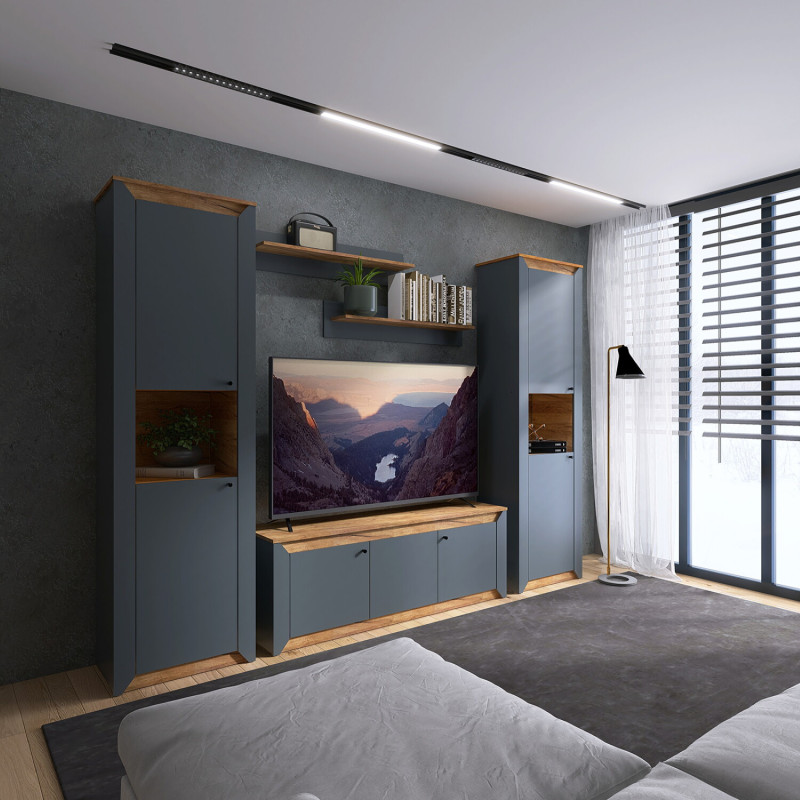 Пенал відкритий Н-600, Дуб Крафт Золотий, Графіт - Зображення 6