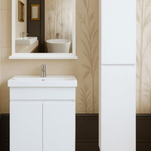 Тумба підлогова №25-70 з 2-ма дверцятами з умивальником Cers біла