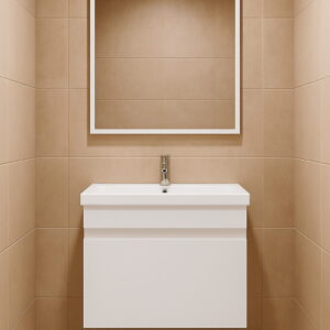 Тумба підвісна №27-60 з шухлядою з умивальником Cers біла