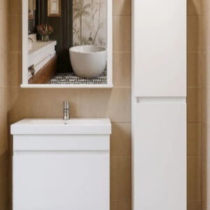 Тумба підвісна №27-70 з шухлядою з умивальником Cers біла