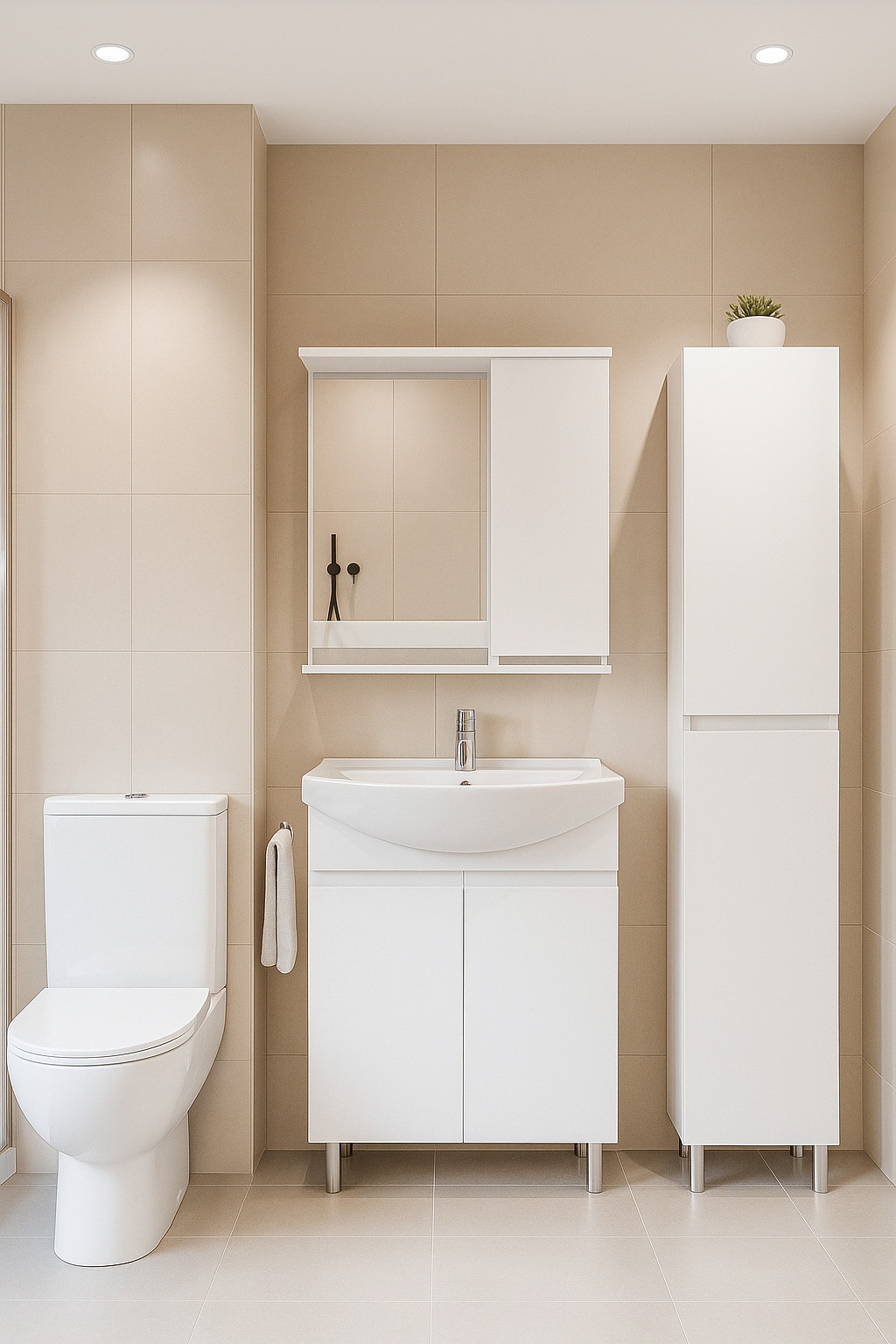 Дзеркало з шкафчиком підвісна №10-70 правостороннє/лівостороннє біле