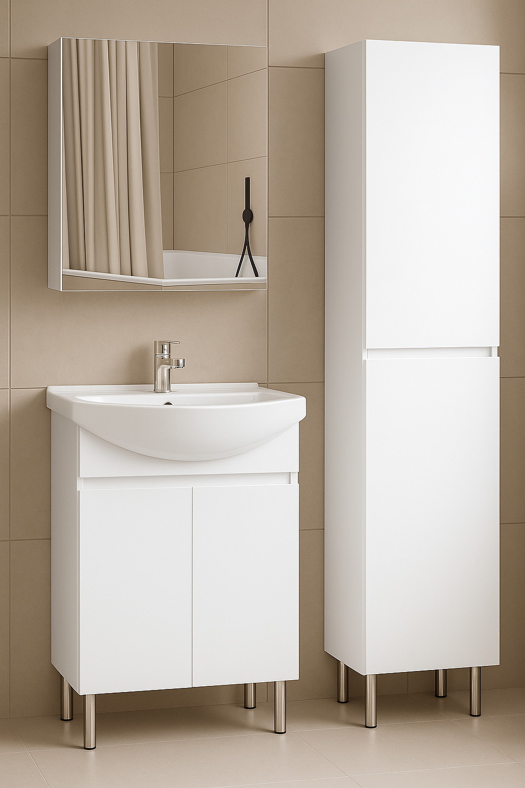 Дзеркальна шафа підвісна №12-50 правостороння/лівостороння