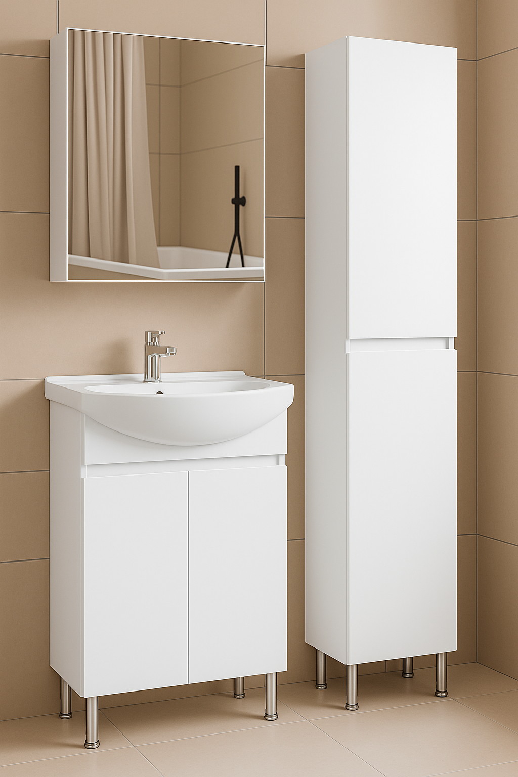 Дзеркальна шафа підвісна №13-60 правостороння/лівостороння