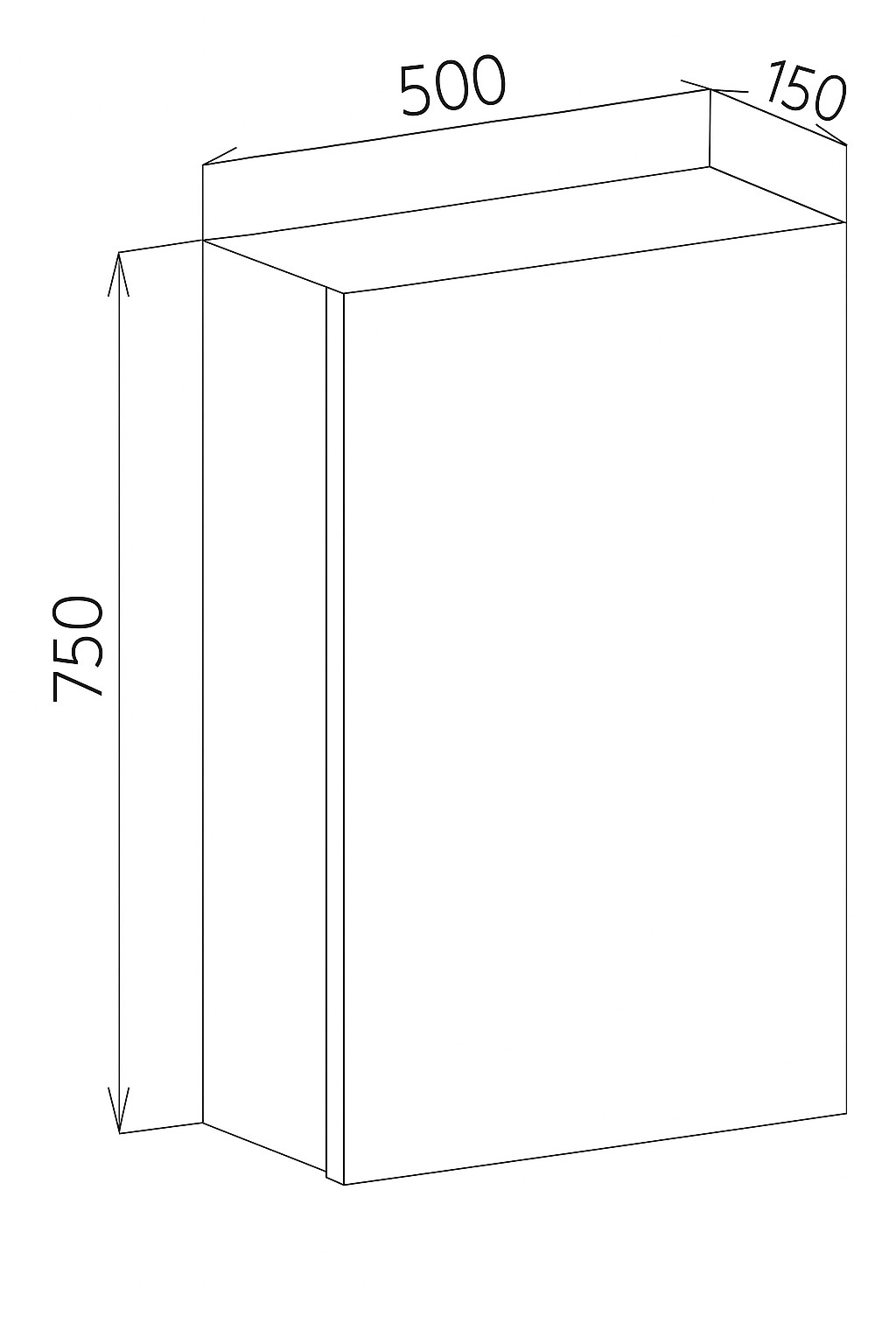 Дзеркальна шафа підвісна №12-50 правостороння/лівостороння - Зображення 2