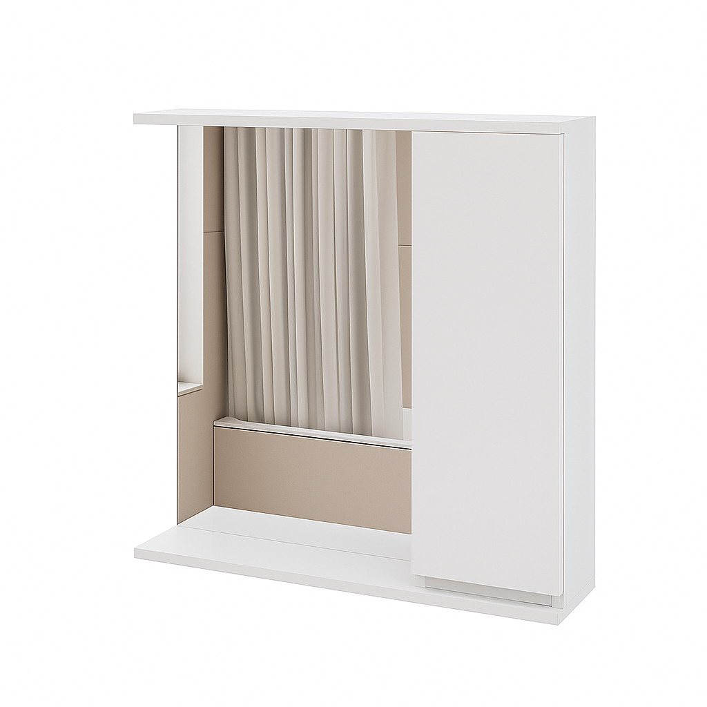 Дзеркало з шкафчиком підвісна №10-70 правостороннє/лівостороннє біле - Зображення 3