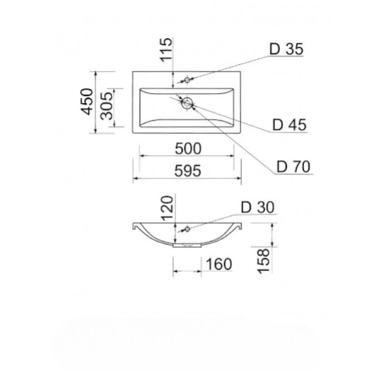 Тумба підвісна №27-60 з шухлядою з умивальником Cers біла - Зображення 5