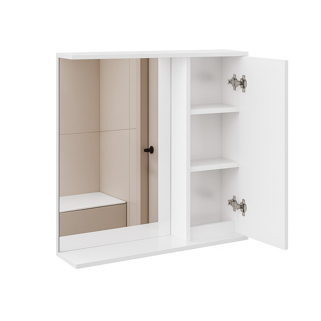 Дзеркало з шкафчиком підвісна №10-70 правостороннє/лівостороннє біле - Зображення 5