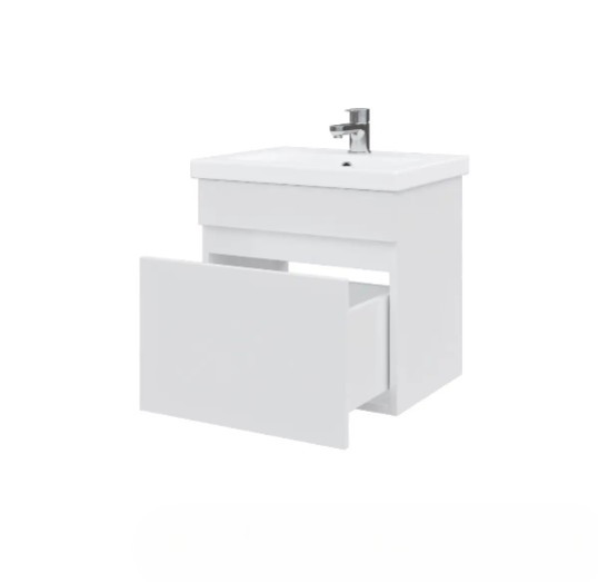 Тумба підвісна №26-50 з шухлядою з умивальником Cers біла - Зображення 6