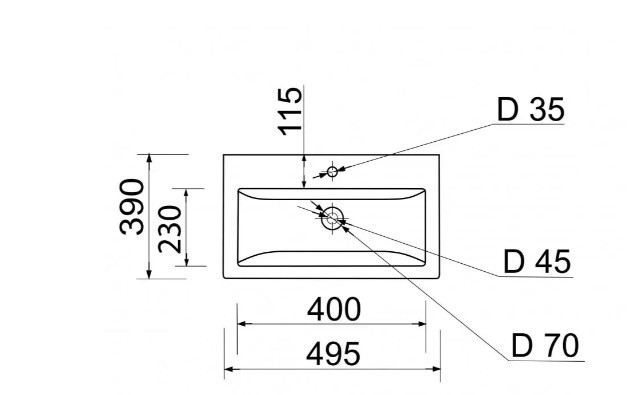 Тумба підлогова №23-50 з 2-ма дверцятами з умивальником Cers біла - Зображення 5