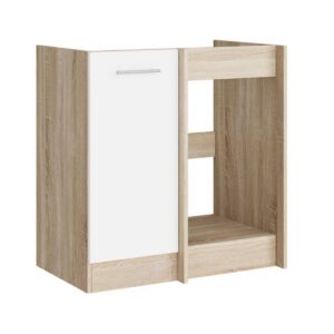 Кухонна нижня кутова тумба 79×46×82 см без стільниці, дуб сонома / білий