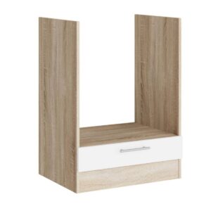 Кухонна нижня тумба для вбудованої духовки 60×46×82 см без стільниці, дуб сонома / білий