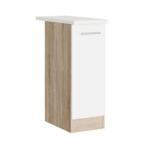 Кухонна нижня тумба з полицею 30×46×82 см зі стільницею, дуб сонома / білий