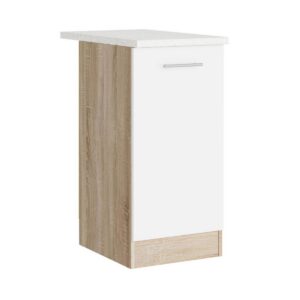 Кухонна нижня тумба з полицею 40×46×82 см зі стільницею, дуб сонома / білий