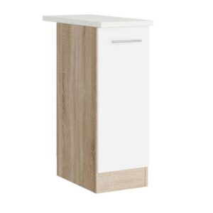 Кухонна нижня тумба з висувною шухлядою 30×46×82 см зі стільницею, дуб сонома / білий