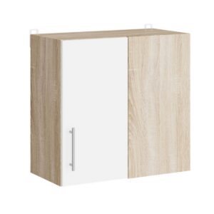 Кухонна навісна верхня кутова шафа 60×30×58 см, дуб сонома / білий