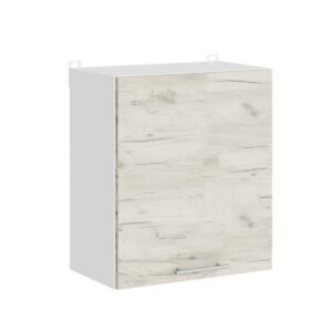 Кухонна навісна верхня шафа 50×30×58 см, білий / дуб крафт білий