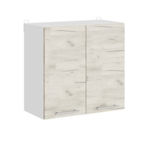 Кухонна навісна верхня шафа 60×30×58 см, білий / дуб крафт білий