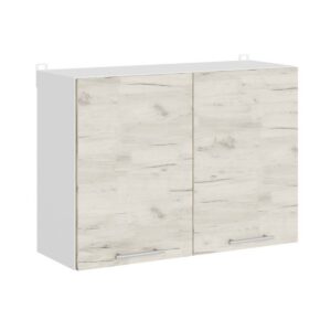 Кухонна навісна верхня шафа 80×30×58 см, білий / дуб крафт білий