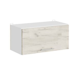 Кухонна навісна верхня шафа під витяжку 60×30×28 см, білий / дуб крафт білий