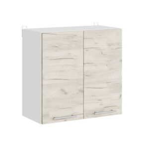 Кухонна навісна верхня шафа-сушарка для посуду 60×30×58 см, білий / дуб крафт білий