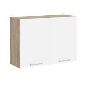 Кухонна навісна верхня шафа-сушарка для посуду 80×30×58 см, дуб сонома / білий