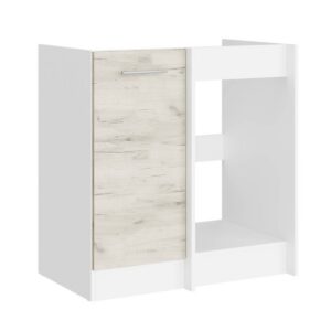 Кухонна нижня кутова тумба 79×46×82 см без стільниці, білий / дуб крафт білий