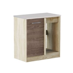 Кухонна нижня кутова тумба 79×46×82 см зі стільницею, дуб сонома / трюфель